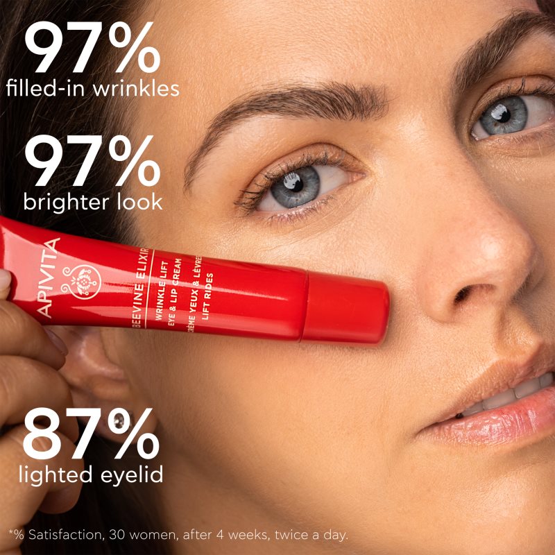Apivita Beevine Elixir Eye & Lip cream интензивен лифтинг крем за околоочния контур против бръчки и тъмни кръгове 15 мл. на ниска цена
