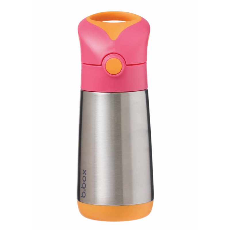 B.Box Thermos термос със сламка Pink Orange 350 мл.