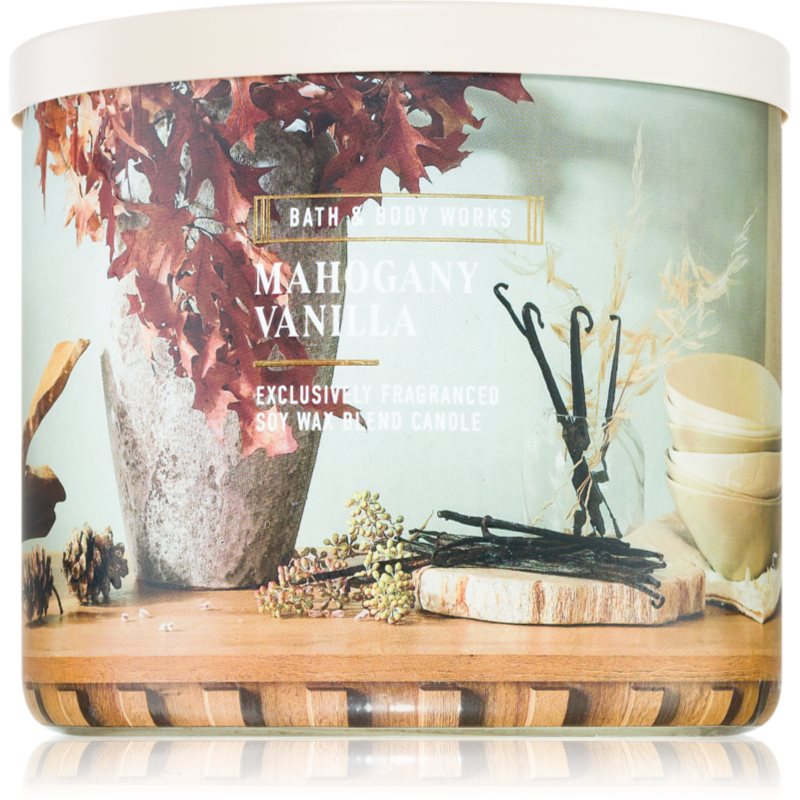 Bath & Body Works Mahogany Vanilla ароматна свещ 411 гр.