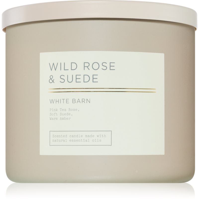 Bath & Body Works Wild Rose & Suede ароматна свещ 411 гр.