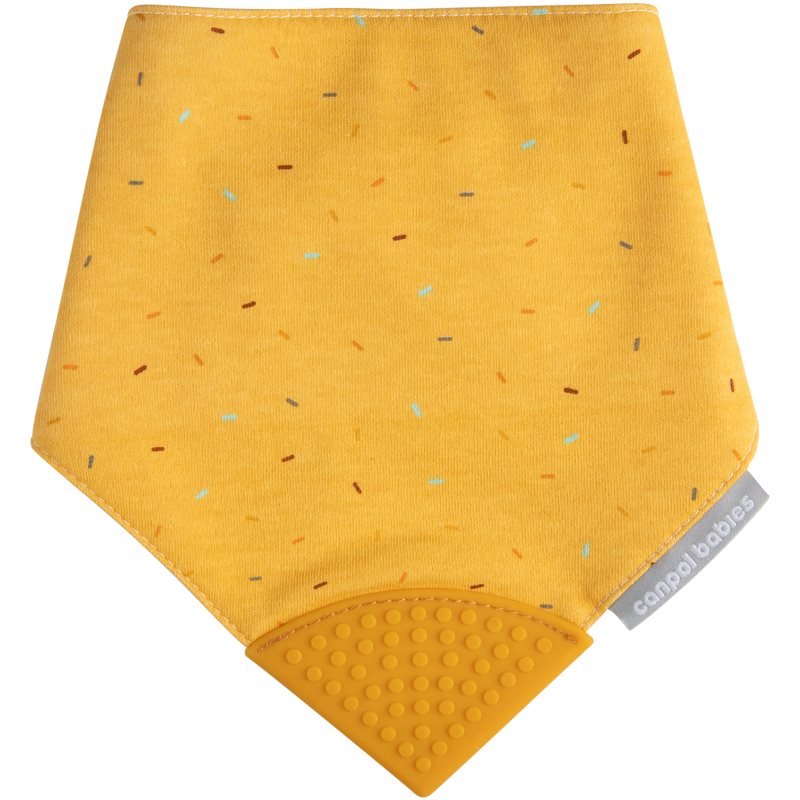 Canpol babies Cloth Bib with Teether лигавник с гризалка Yellow 1 бр. на ниска цена