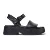 Demi-Wedge Leather Sandals With Buckle Camper
