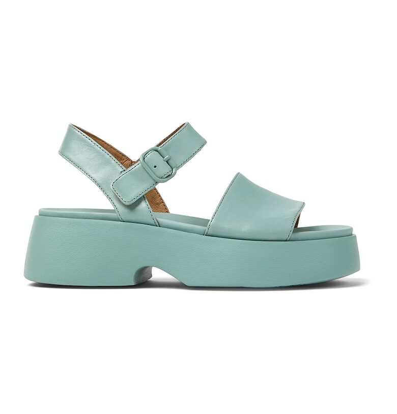 Demi-Wedge Leather Sandals With Buckle Camper