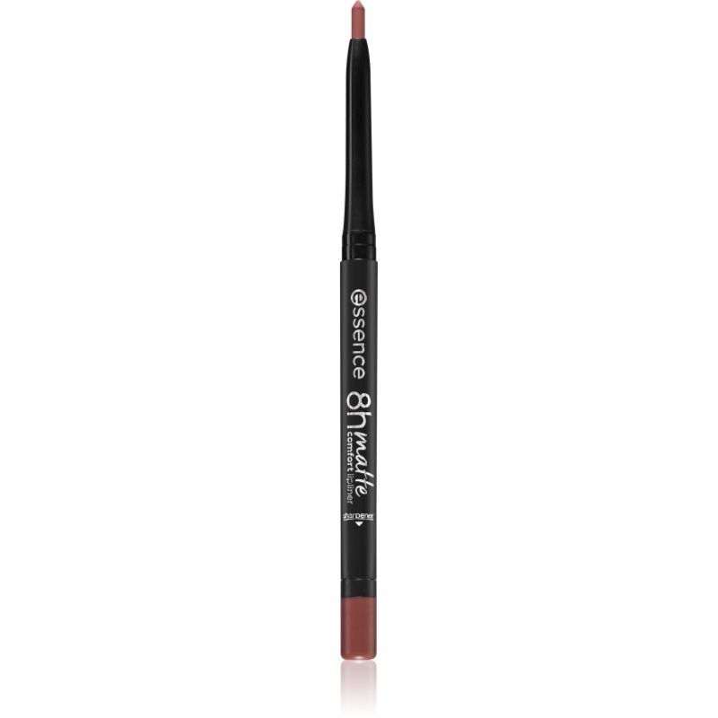 Essence 8h Matte Comfort матиран молив за устни с острилка цвят 02 Silky Hazelnut 0
