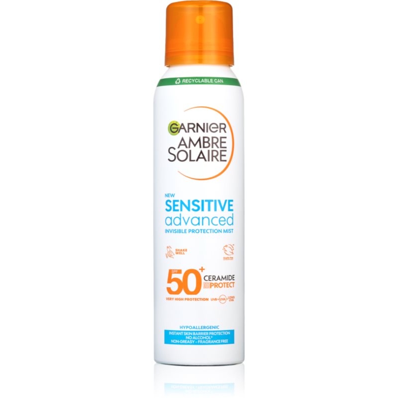 Garnier Ambre Solaire Sensitive Advanced мъгла за тен в спрей за много чувствителна кожа SPF 50+ 150 мл.