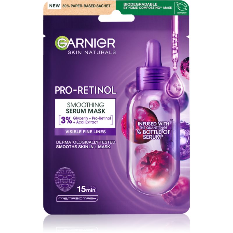 Garnier Skin Naturals Pro-Retinol изгаждаща платнена маска 22 гр. на ниска цена