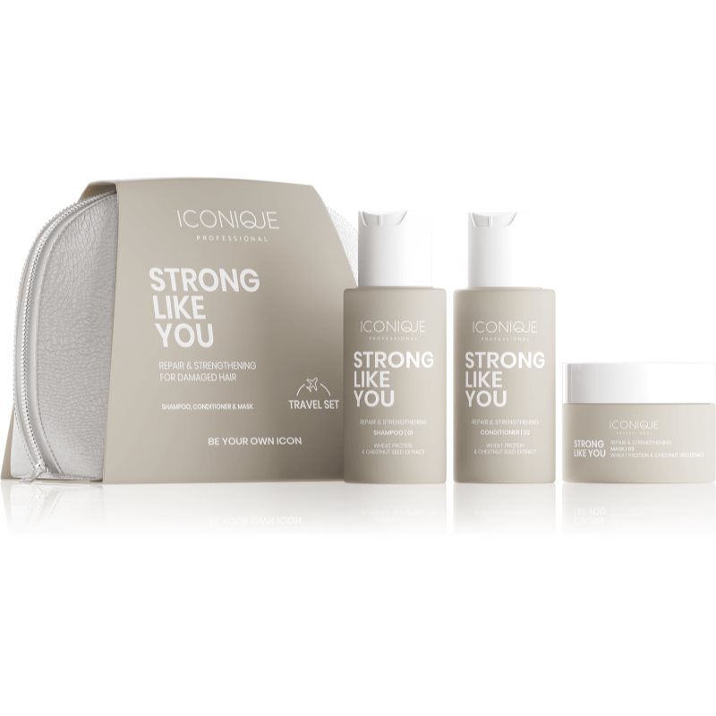 ICONIQUE Professional STRONG LIKE YOU Repair & Strengthening Set комплект за пътуване за увредена коса