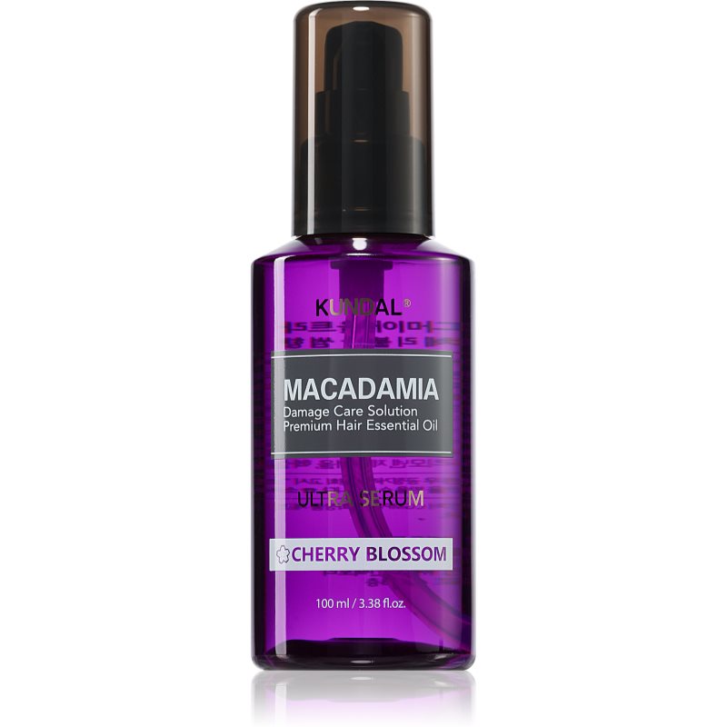 KUNDAL Macadamia Ultra Serum Cherry Blossom регенериращ серум за масло за увредена коса 100 мл.