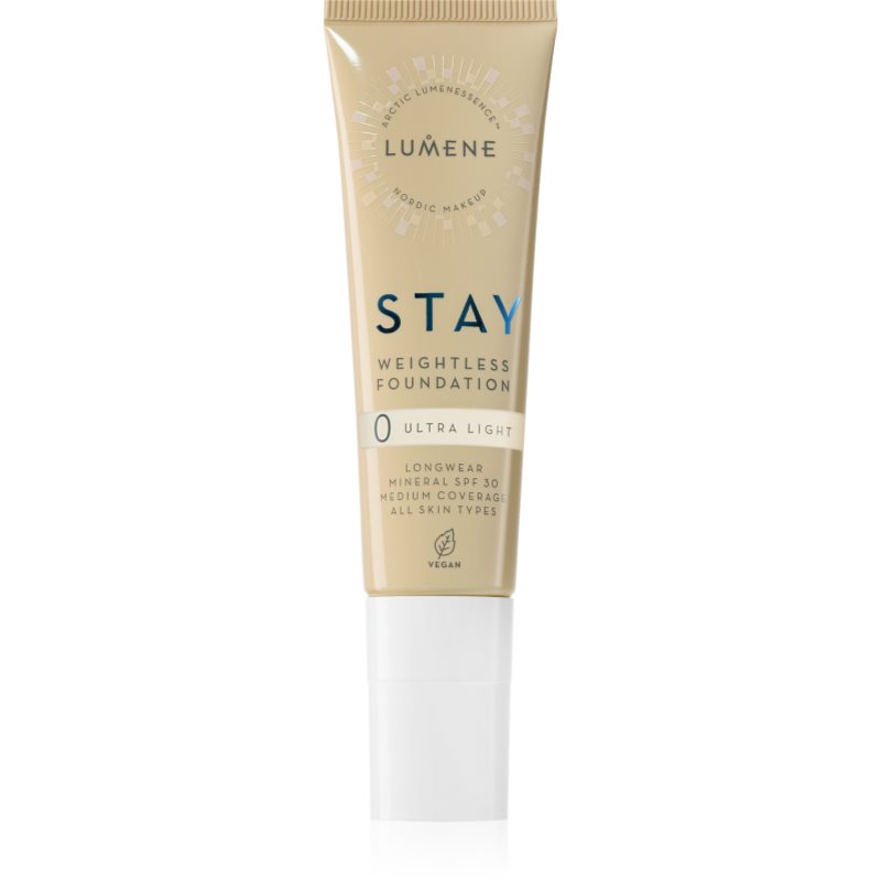 Lumene Stay Weightless течен фон дьо тен с матов завършек SPF 30 цвят 0 Ultra Light 30 мл. на ниска цена