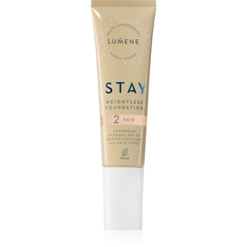 Lumene Stay Weightless течен фон дьо тен с матов завършек SPF 30 цвят 2 Fair 30 мл.
