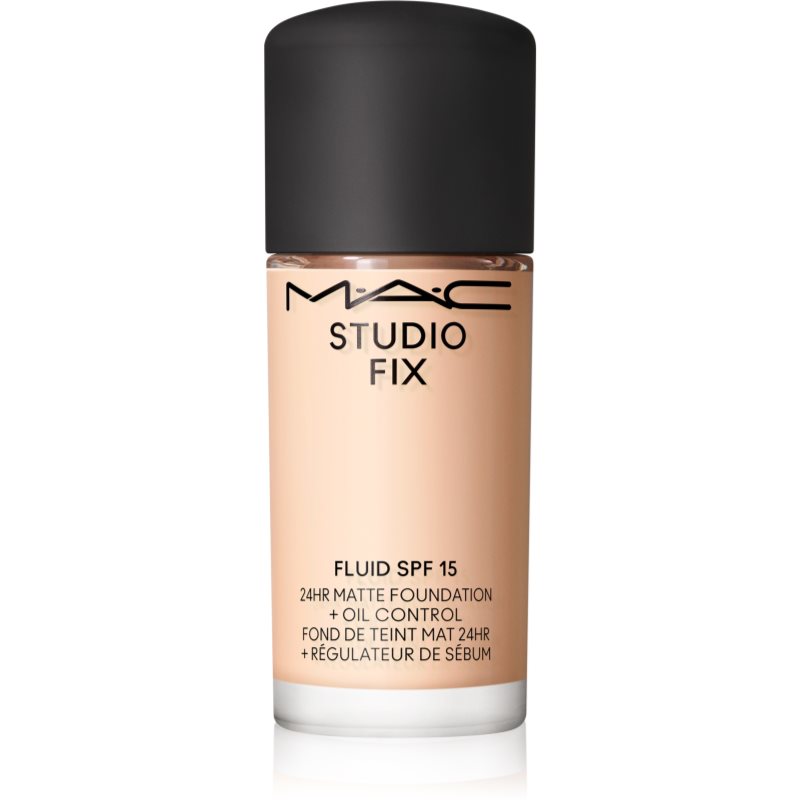 MAC Cosmetics Mini Studio Fix Fluid SPF 15 24HR Matte Foundation + Oil Control матиращ фон дьо тен SPF 15 цвят NW10 15 мл.