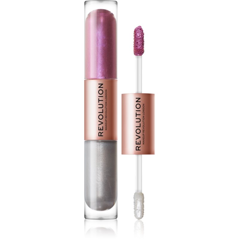 Makeup Revolution Double Up течни очни сенки 2 в 1 цвят Subliminal Lilac 2x2