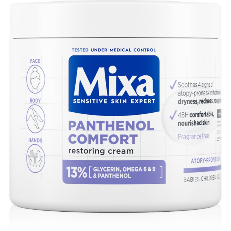 Mixa Panthenol Comfort регенериращ крем за тяло за суха към атопична кожа 400 мл. на ниска цена