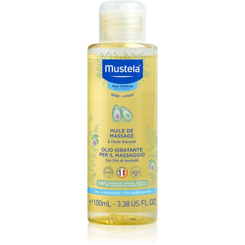 Mustela Bébé масажно олио за тяло за деца от раждането им 100 мл.