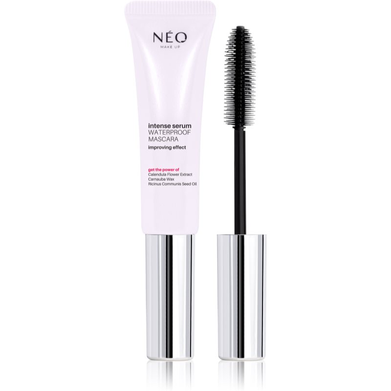 NEO MAKE UP Intense Serum Waterproof Mascara водоустойчива спирала за обем и отделяне на мигли цвят Black 9 мл.