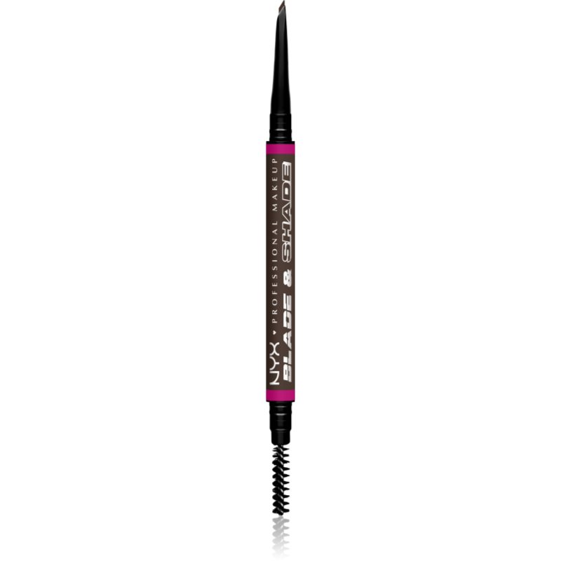 NYX Professional Makeup Blade & Shade молив за вежди с четка цвят Ash Brown 0.06 гр.