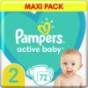 Pampers Active Baby Size 2 еднократни пелени 4-8 kg 72 бр.