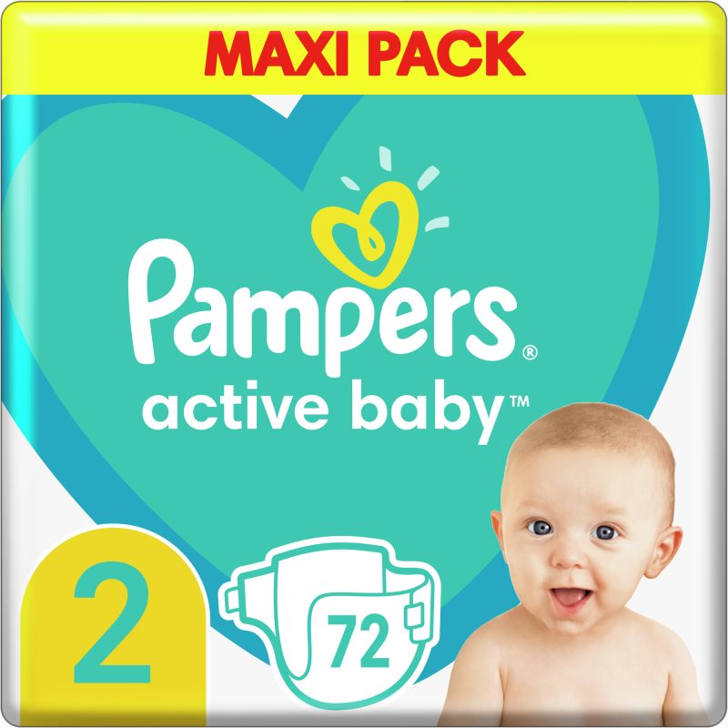 Pampers Active Baby Size 2 еднократни пелени 4-8 kg 72 бр.