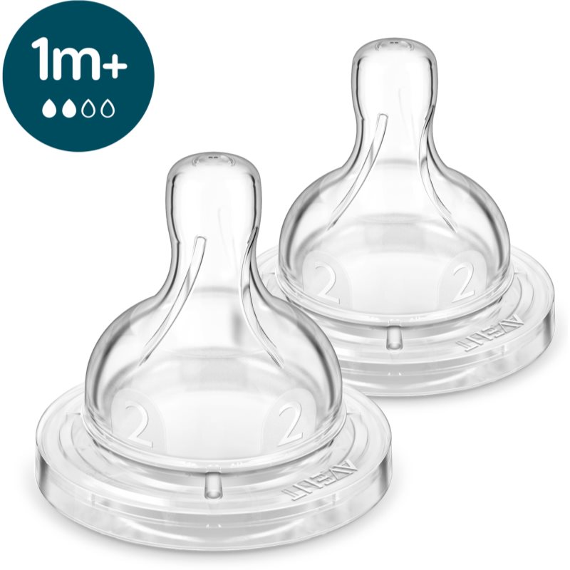 Philips Avent Anti-colic SCY762/02 биберон за шише против колики 1 m+ Slow Flow 2 бр.