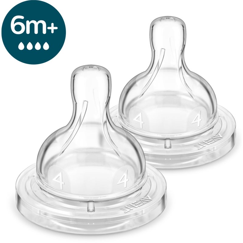 Philips Avent Anti-colic SCY764/02 биберон за шише против колики 6 m+ Fast Flow 2 бр.