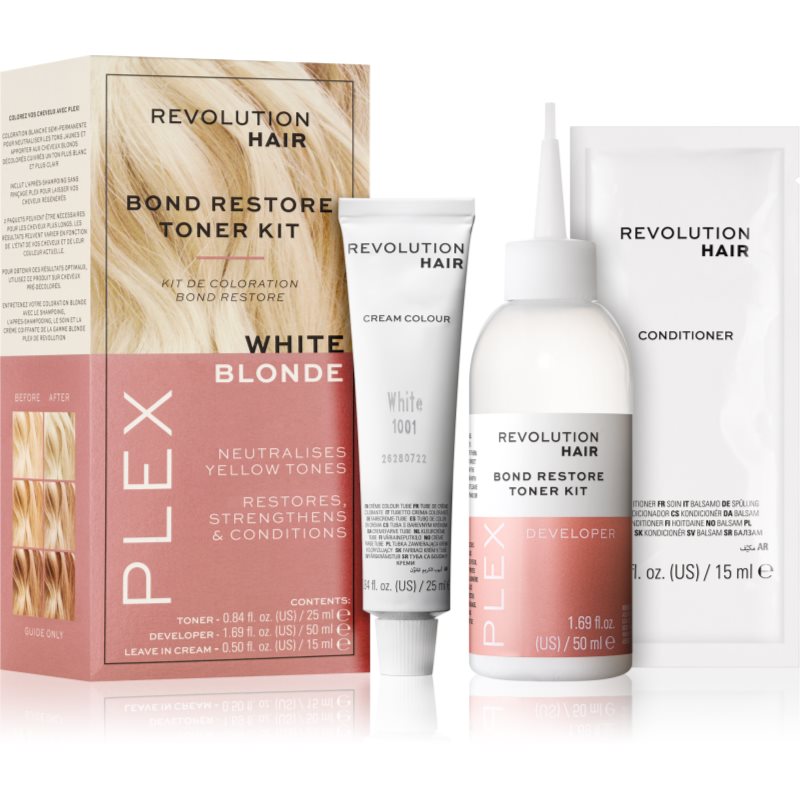 Revolution Haircare Plex Bond Restore Kit комплект за подчертаване на цвета на косата цвят White Blonde