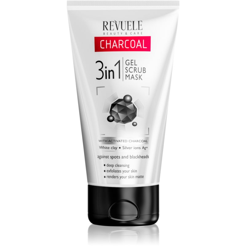 Revuele Charcoal 3in1 почистващ гел 3 в 1 с активен въглен 150 мл.
