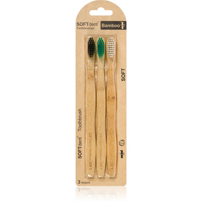 SOFTdent Bamboo Soft - 3 pack бамбукова четка за зъби 3 бр.