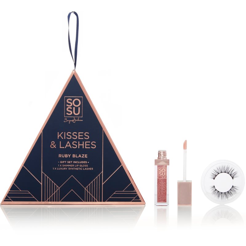SOSU Cosmetics Limited Edition Kisses & Lashes подаръчен комплект Ruby Blaze