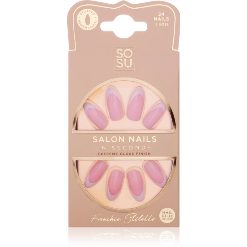 SOSU Cosmetics Salon Nails Изкуствени нокти цвят Frenchie 24 бр.