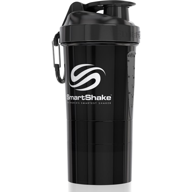 Smartshake Original2GO спортен шейкър + контейнер боя Gun Smoke Black 600 мл.