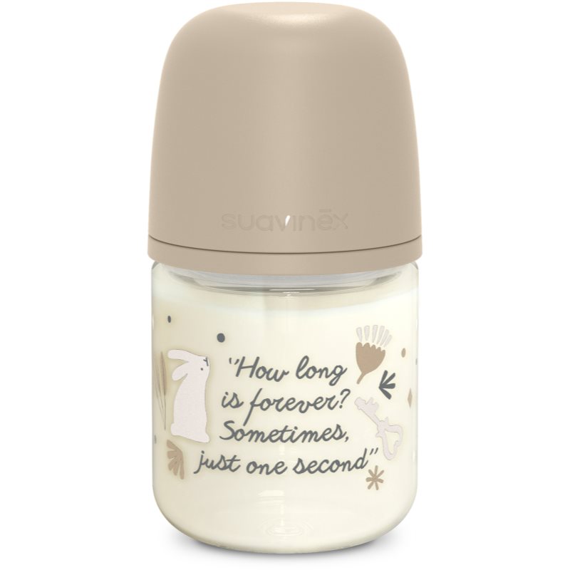 Suavinex Wonderland SX Pro Physiological Anti-Colic Glass стъклено бебешко шише S Slow Flow 0 m+ Cream 120 мл.