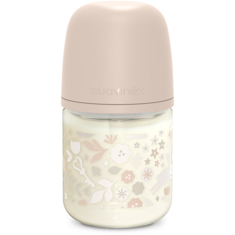 Suavinex Wonderland SX Pro Physiological Anti-Colic Glass стъклено бебешко шише S Slow Flow 0 m+ Liberty Pink 120 мл. на ниска цена