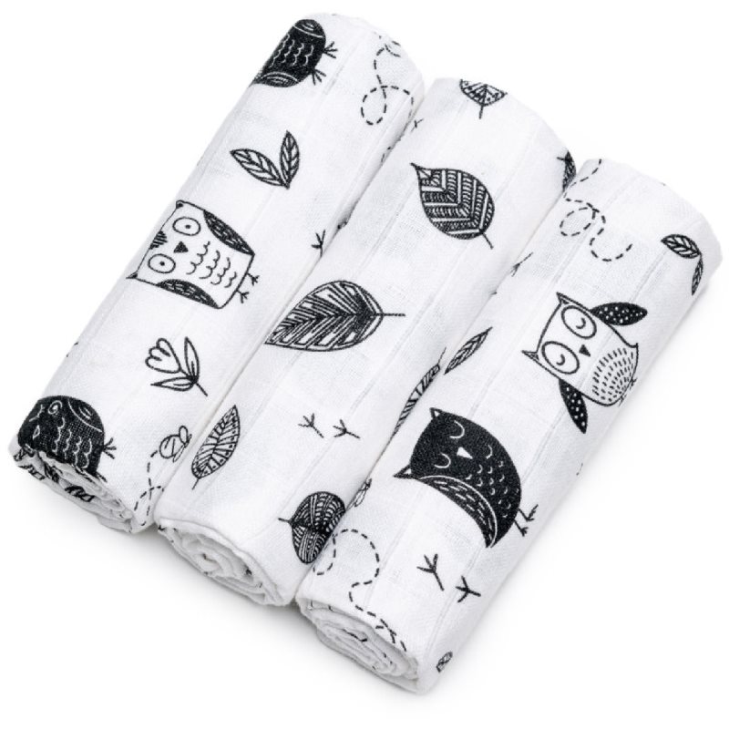 T-TOMI TETRA Cloth Diapers HIGH QUALITY пелени от плат Owls 70x70 cm 3 бр.