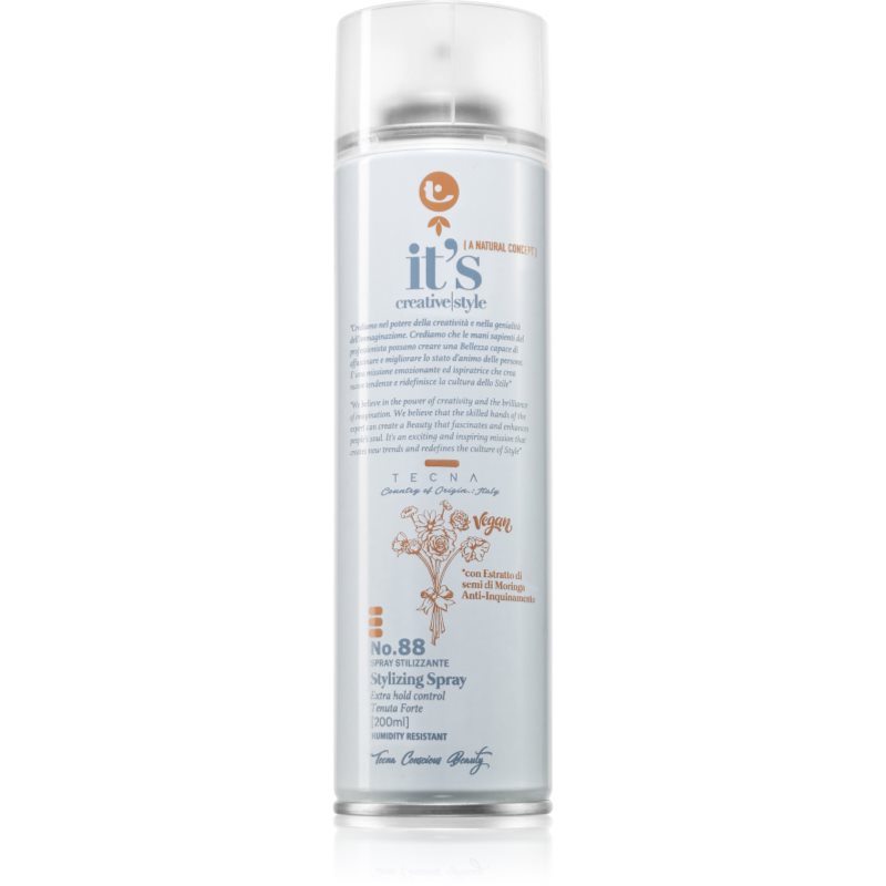 Tecna It's Creative Style Stylizing Spray лак за коса със силна фиксация 200 мл.