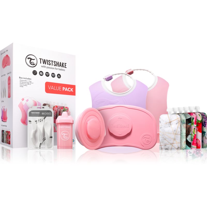 Twistshake Tableware Set for Girl комплект за хранене за деца Pink