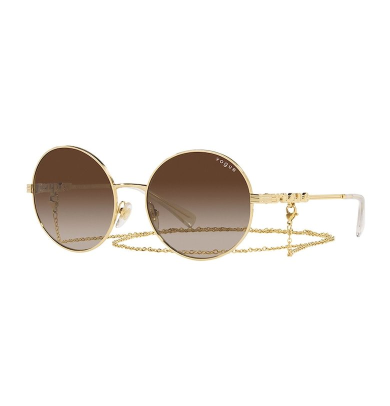VOGUE EYEWEAR Овални слънчеви очила с верижка - Златист -