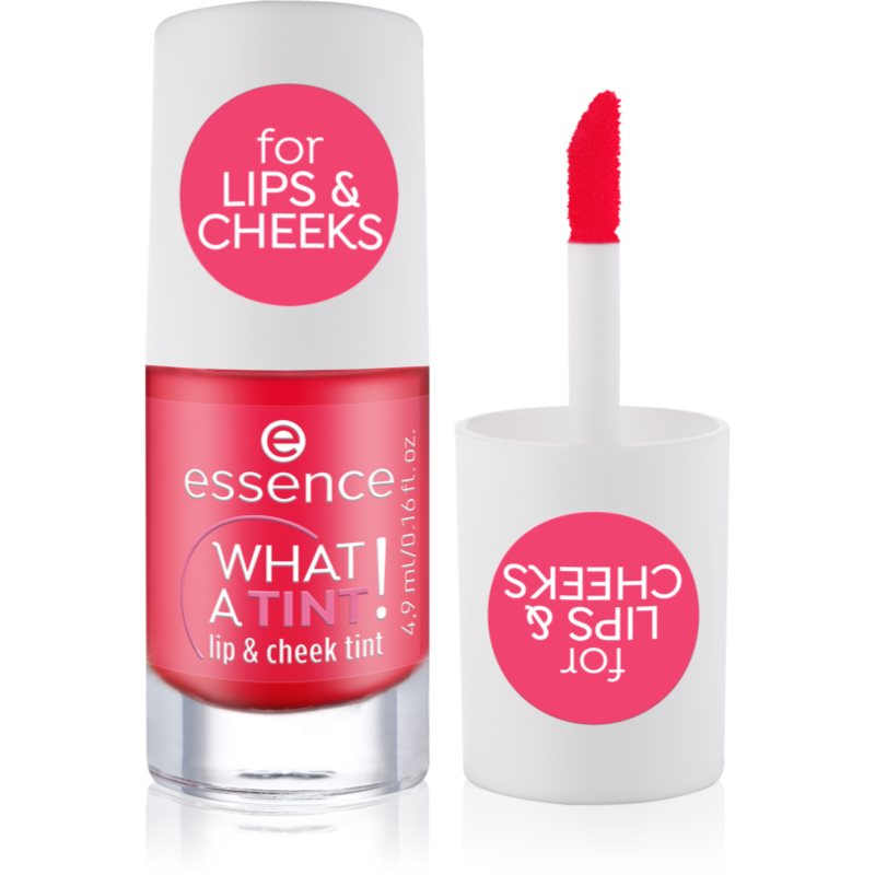 essence WHAT A TINT! течен руж и блясък за устни цвят 02 Coral Sunset 4.9 мл.