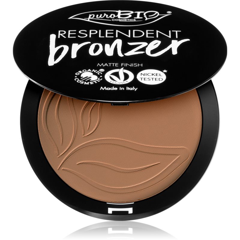 puroBIO Cosmetics Resplendent бронзант с матиращ ефект цвят 01 Pale brown 9 гр.