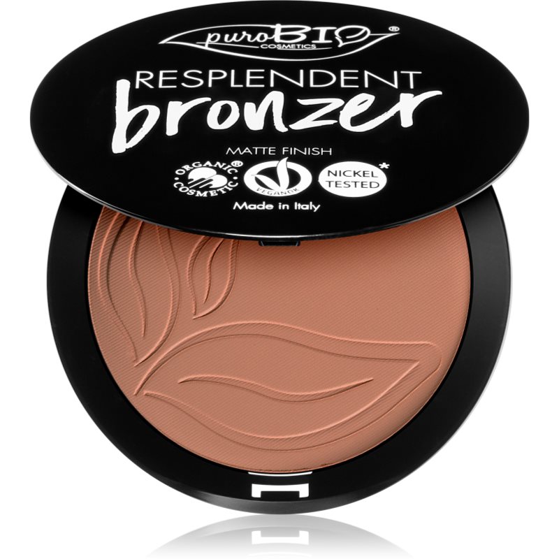 puroBIO Cosmetics Resplendent бронзант с матиращ ефект цвят 03 Beige Brown 9 гр.