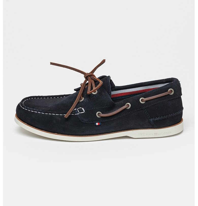 Велурени мокасини с овален връх Tommy Hilfiger