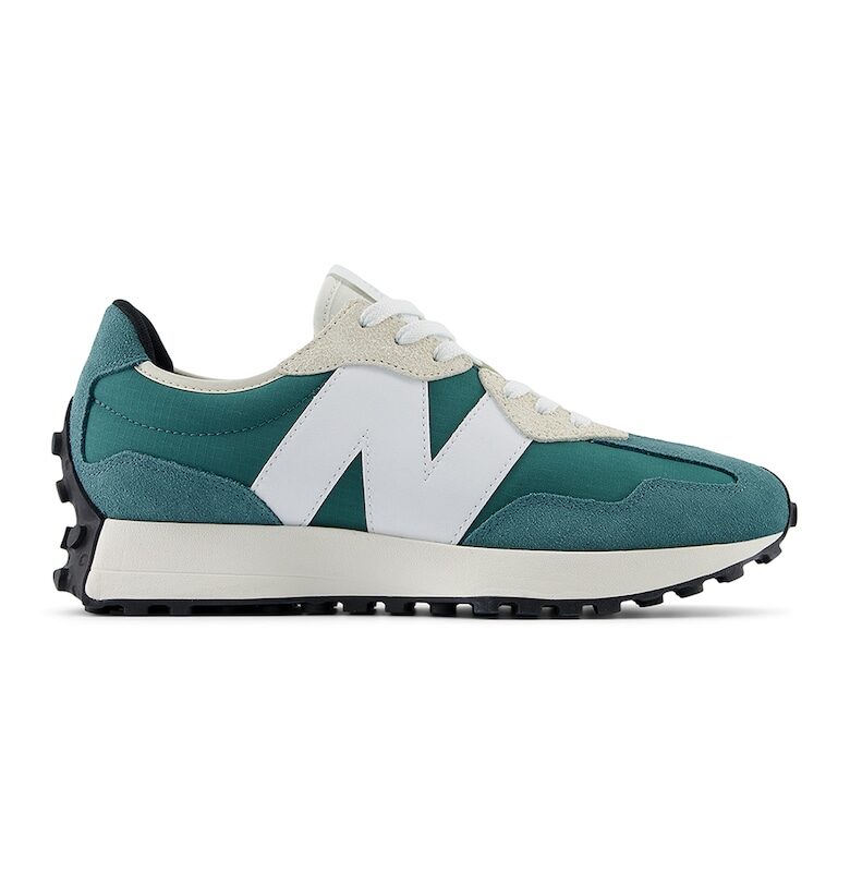 Велурени спортни обувки с текстил и лого New Balance