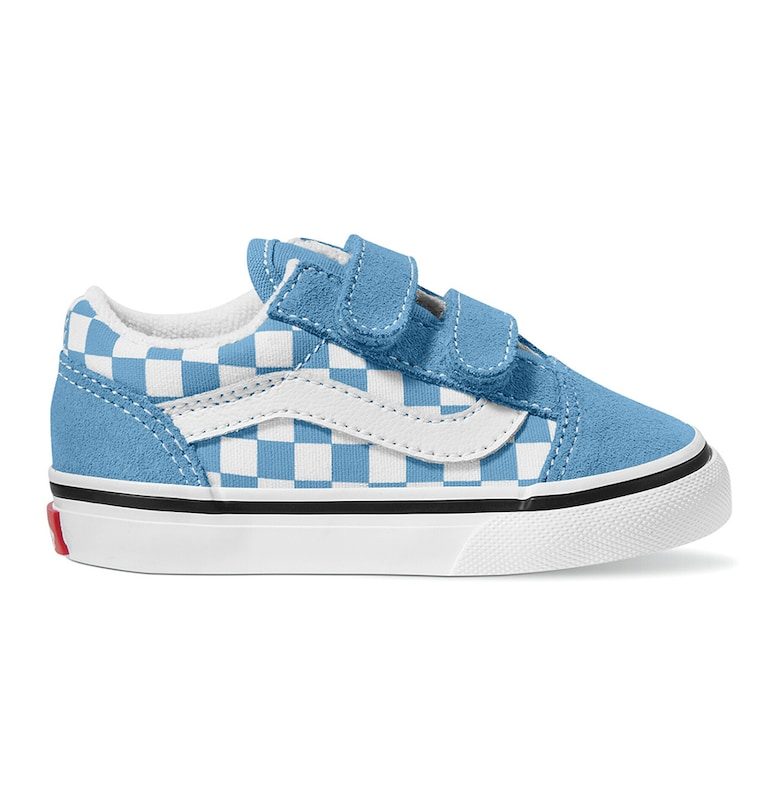 Карирани спортни обувки с велур и велкро Vans