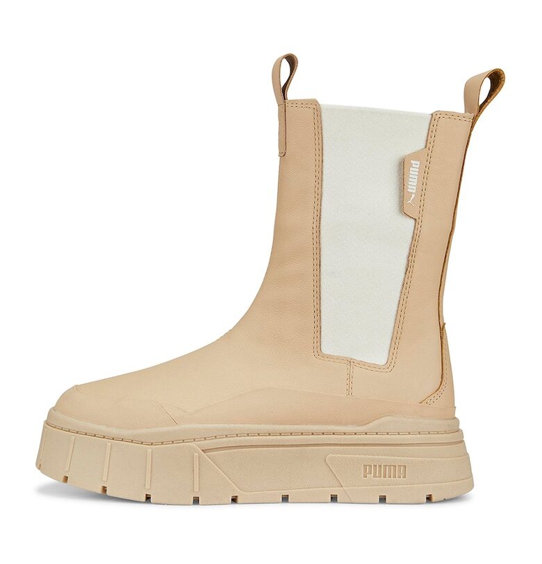 Кожени ботуши Mayze Stack Chelsea с текстил Puma
