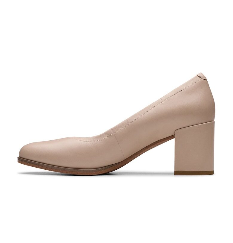 Кожени обувки Freva с масивен ток Clarks