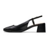 Кожени обувки с отворена пета и масивен ток Clarks