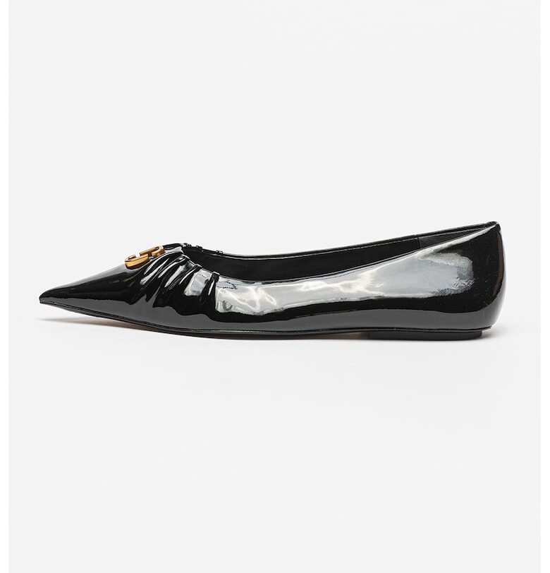 Кожени пантовки The Ali Pointy от лачена кожа с набиране Marc Jacobs