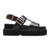 Кожени сандали с равна платформа Clarks