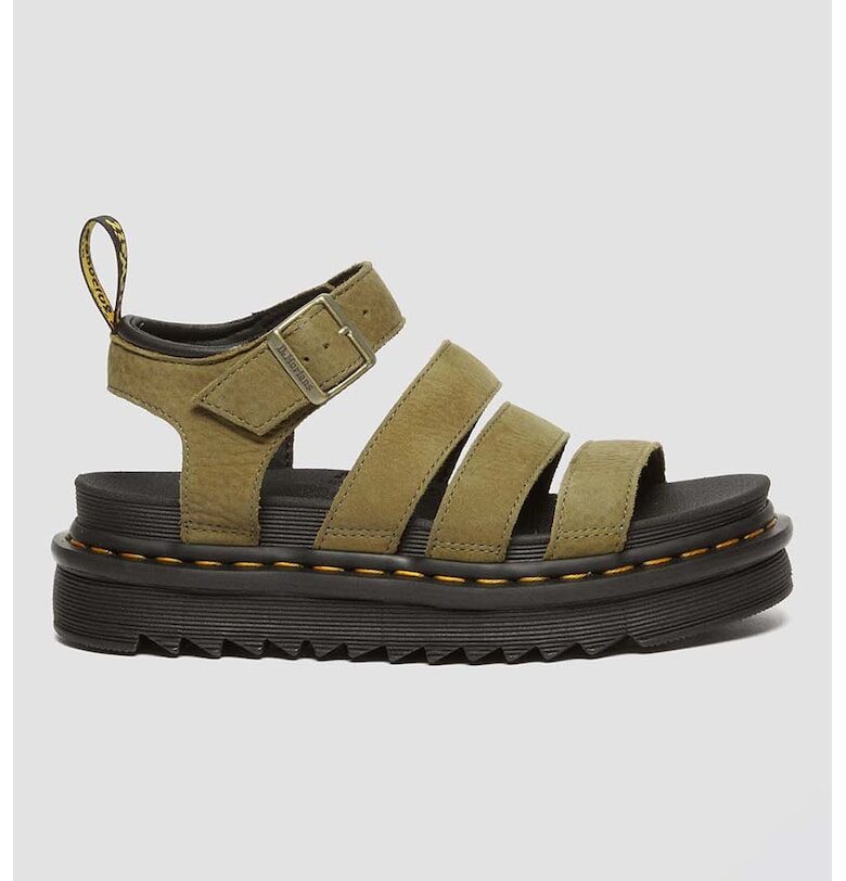 Кожени сандали с тока на глезена Dr Martens