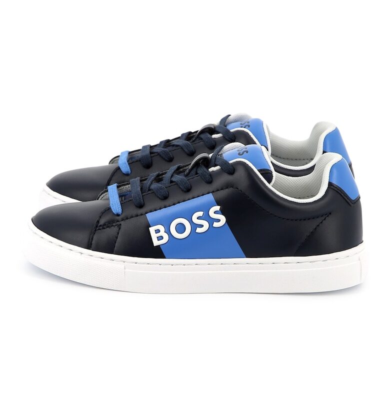 Кожени спортни обувки с лого BOSS Kidswear