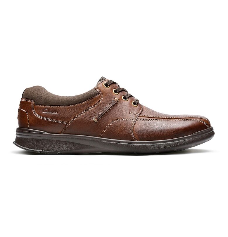 Кожени спортно-елегантни обувки Cotrell Walk с контрастни шевове Clarks